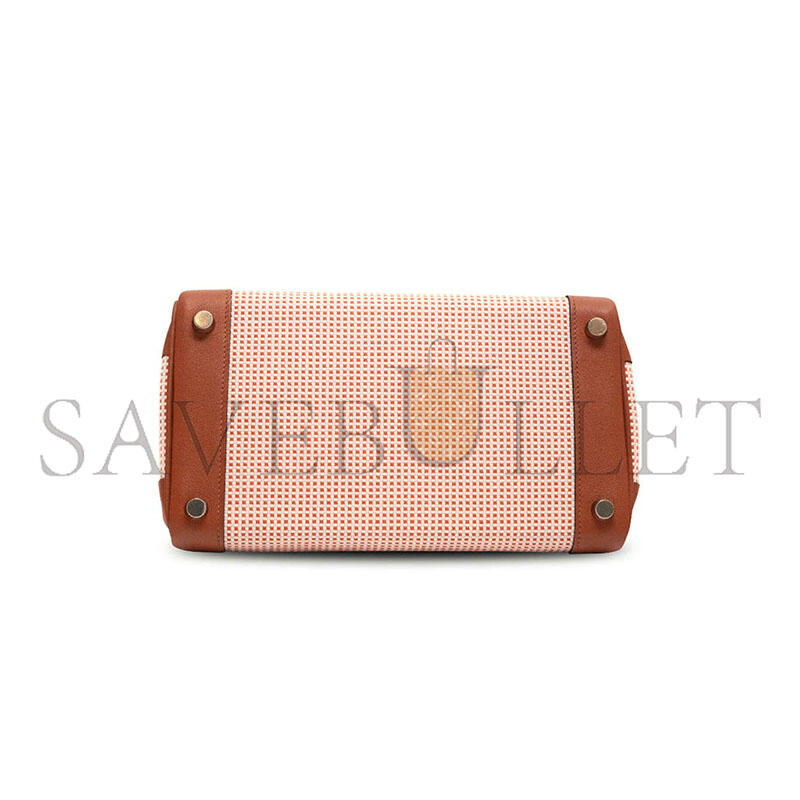 H**mes MASTER BIRKIN QUADRILLE 25 BRIQUE TOILE SWIFT (25*20*13cm)